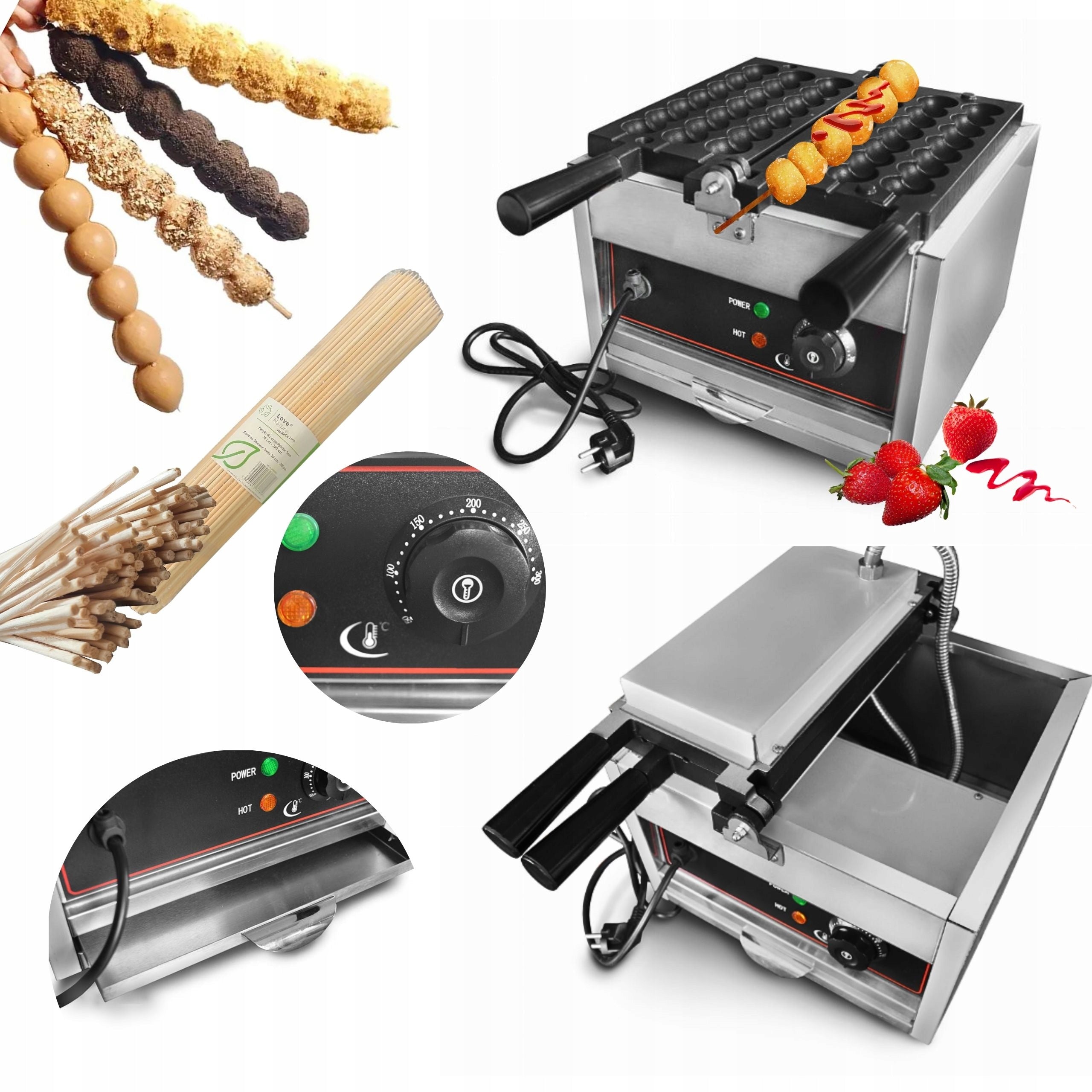 Waffle maker on stick PROFESSIONAL BAR BISTRO + sticks Power rating 1500 W