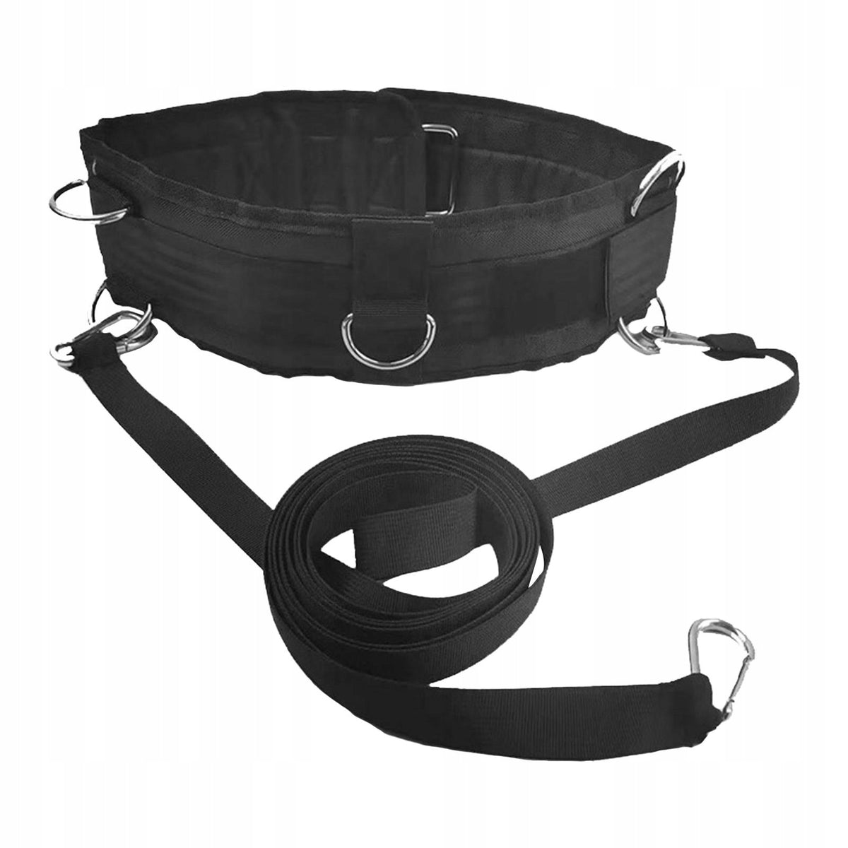 Waist Belt Resistance Band Gym Pulley Strap with Rings Running Training
