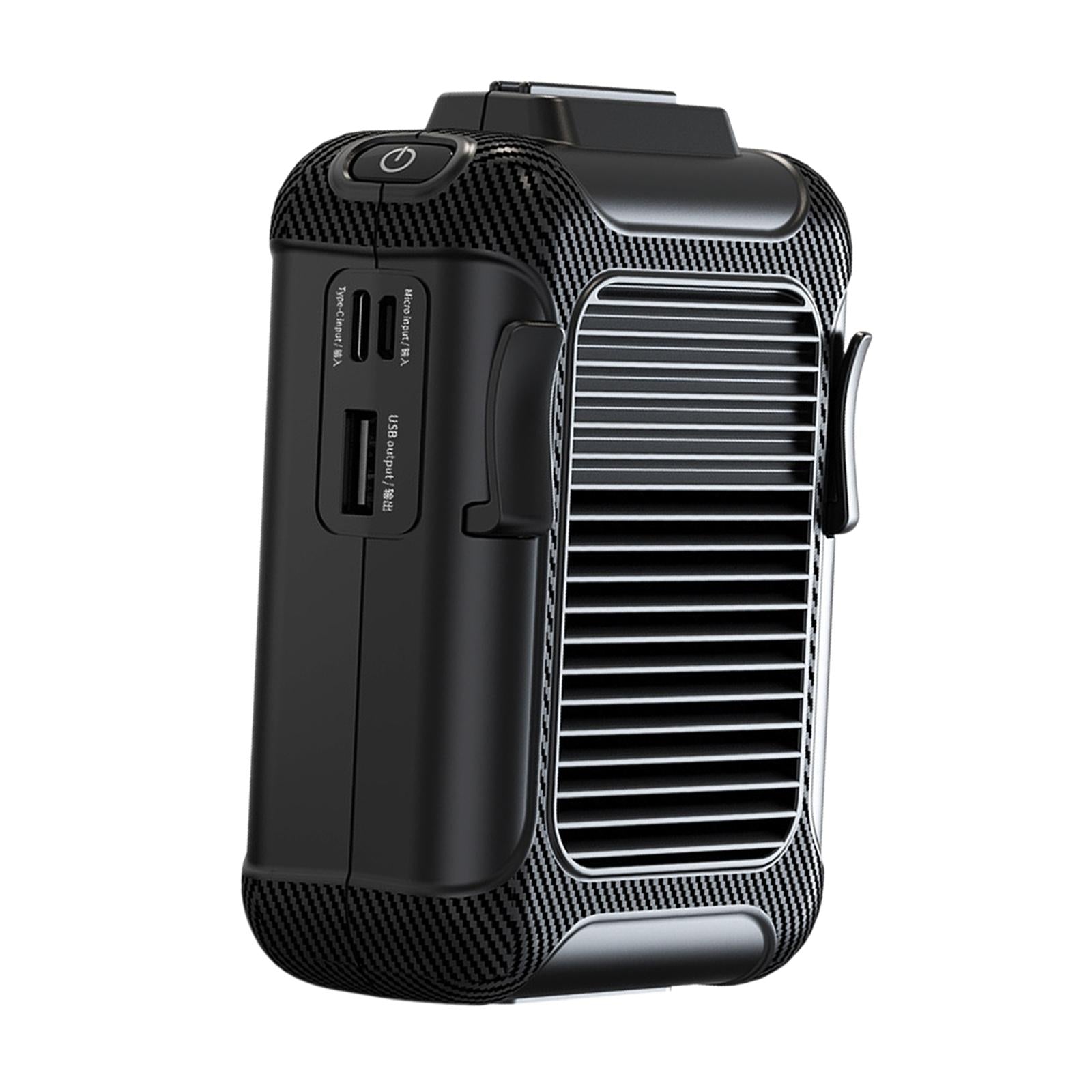 Waist Clip Fan on Belt USB Rechargeable with Lanyard 3 Speeds Hanging for Type air conditioner