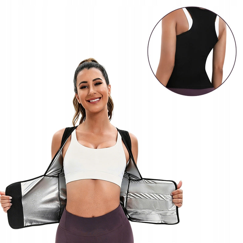 Waist-cinching sweat-inducing sports shaping vest, size XL