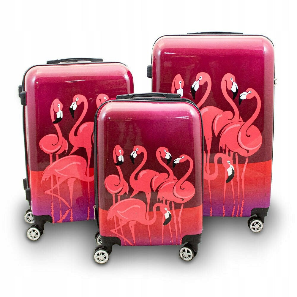Kofferset Berwin Flamingo, XL-M, bunt, 3-tlg. 