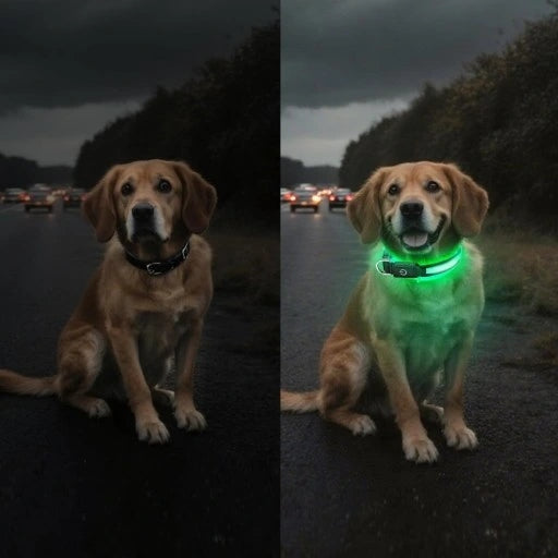 Walking Collar for Dog LED RGB Glow-in-the-Dark Adjustable USB L 60cm Packaging status original