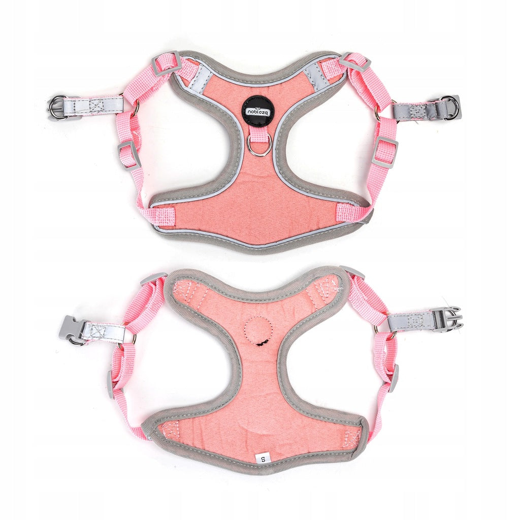 Walking harness for Dog S 41-48 and 47-54 cm Pressure-free soft blue Brand Nobleza