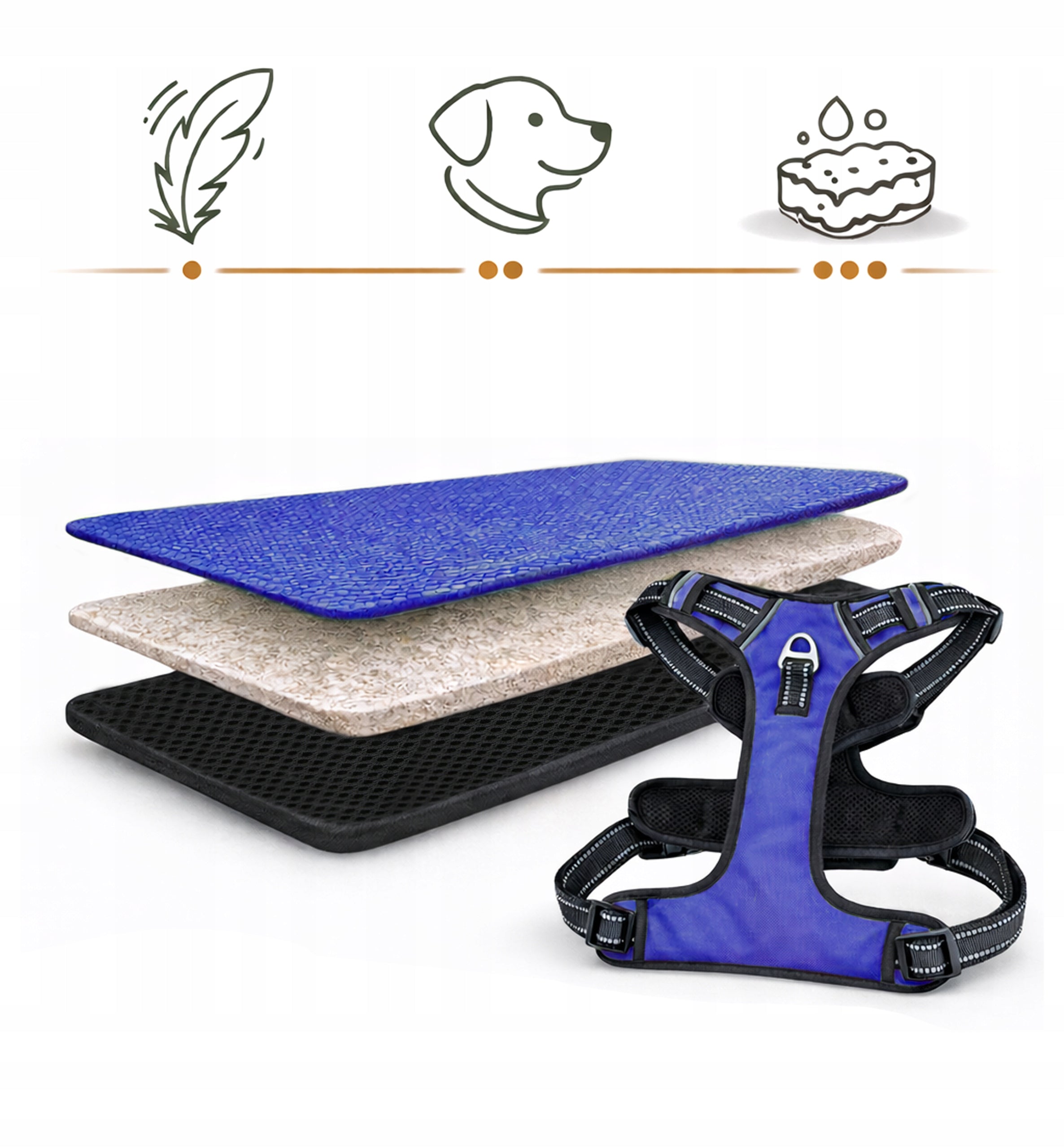 Walking harness for Maltese chihuahua type guard HUGGY DOGGY comfortable XS Brand HUGGY DOGGY