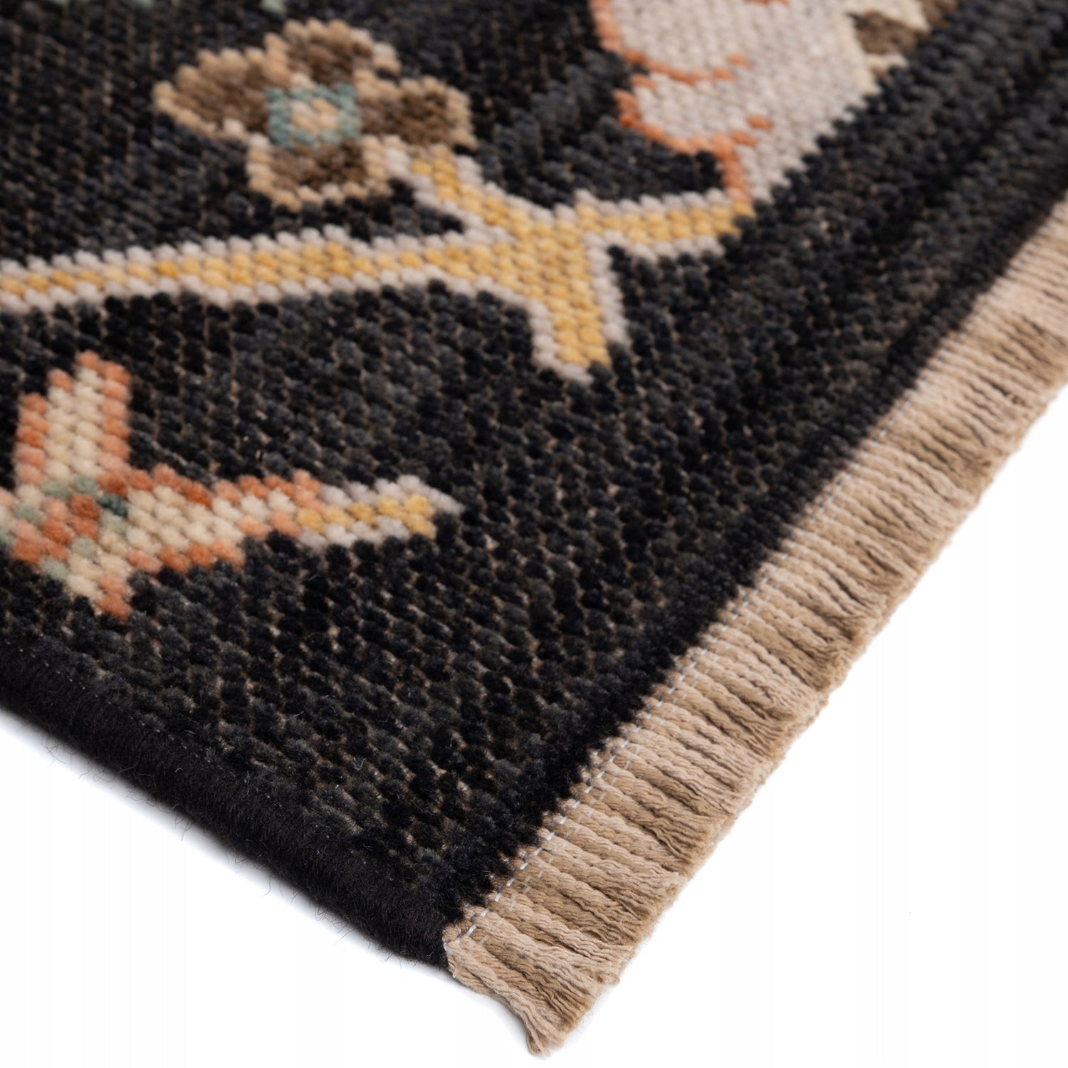 Walkway Wool Rug with Tassels 60x100cm Natural New Zealand Wool Thickness 4 mm