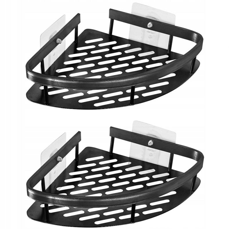 Wall Hanging Shelf Metal Black Bathroom Corner Shower 2 Pcs