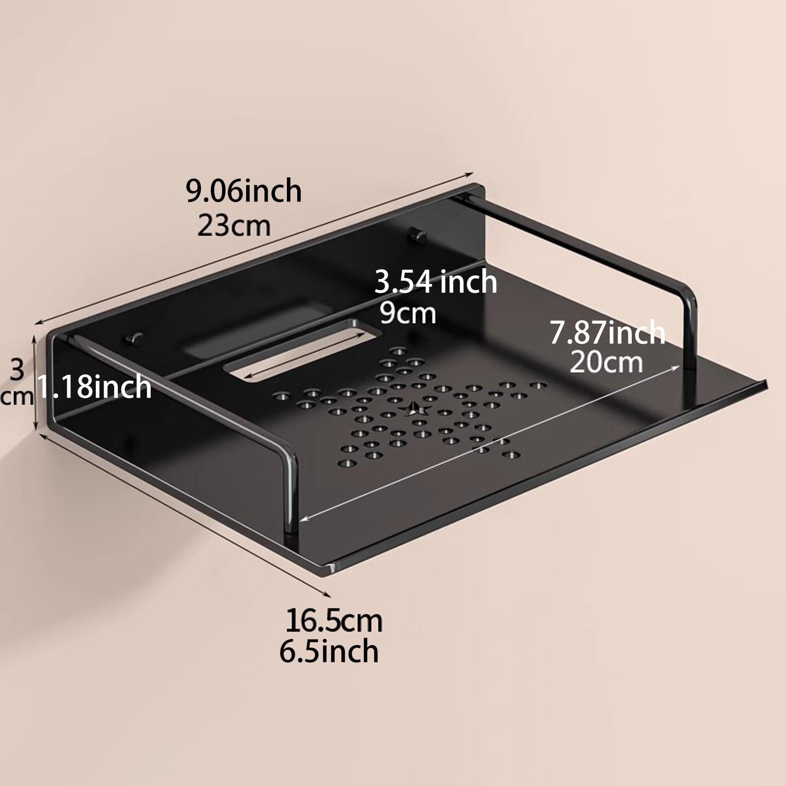 Wall Mount Projector Shelf Bracket Modem Router Wall Mount 23x16.5cm Black Packaging status original