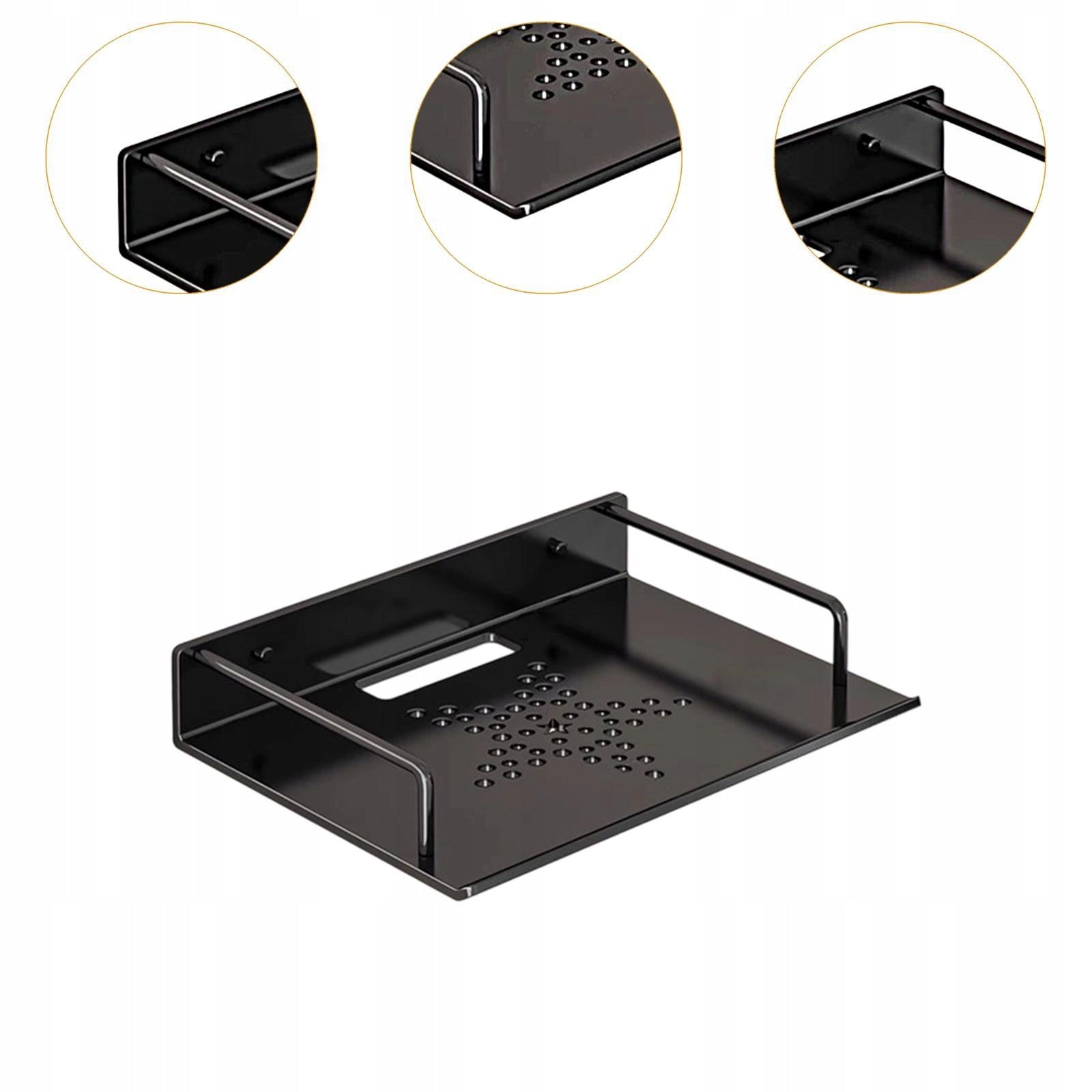 Wall Mount Projector Shelf Modem Multifunctional Wall 28.5x24cm Black Packaging status original