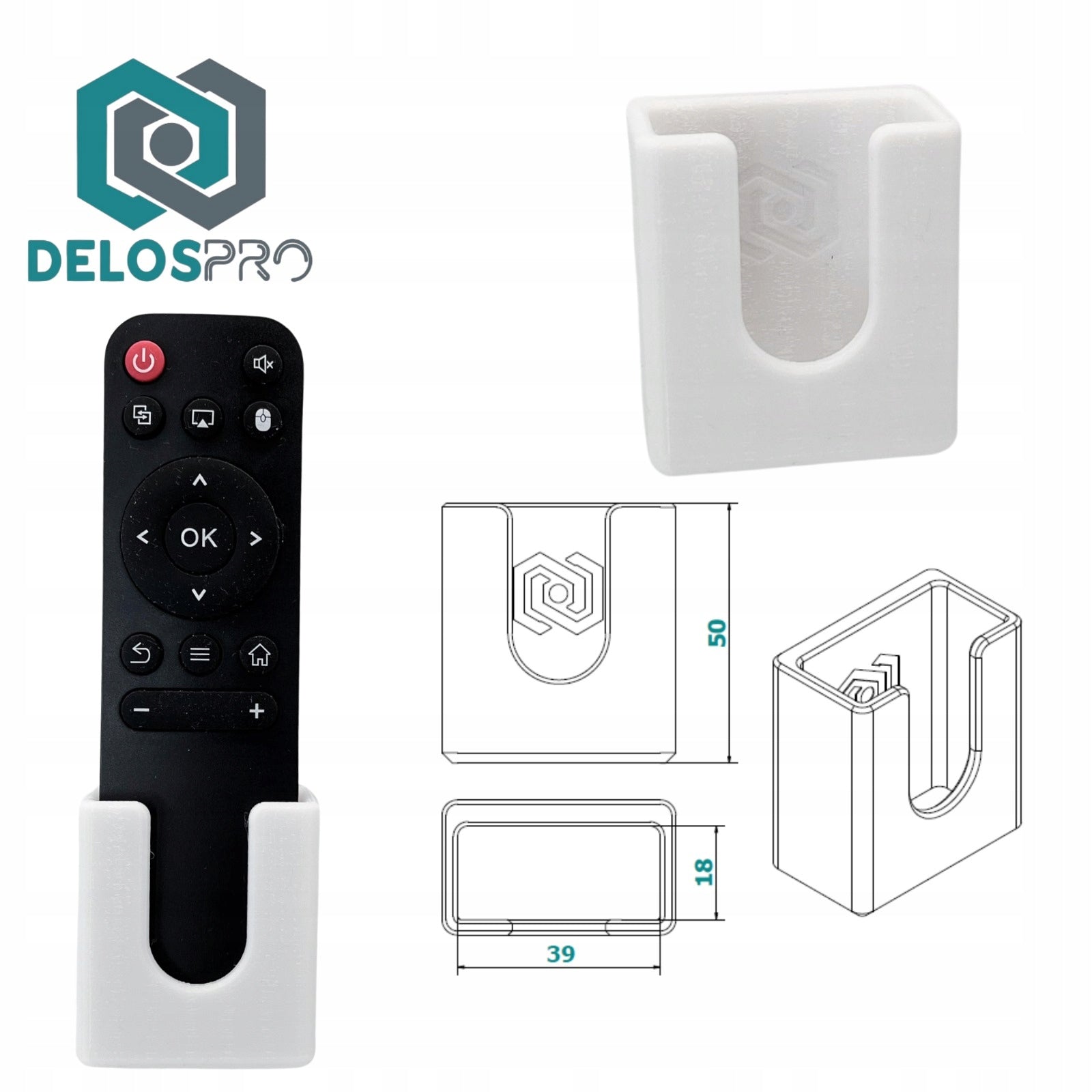 Wall Mount for Remote Control for Projector MINI HY300 solid white Brand Delospro