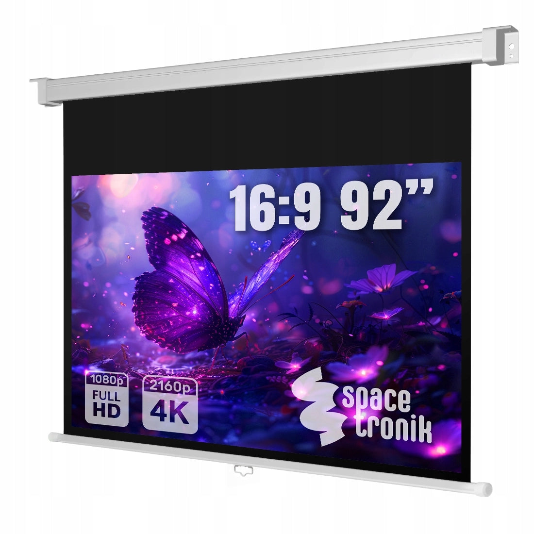 Wall Mounted Ceiling Projection Screen 92 Inch 16:9 Spacetronik Manual