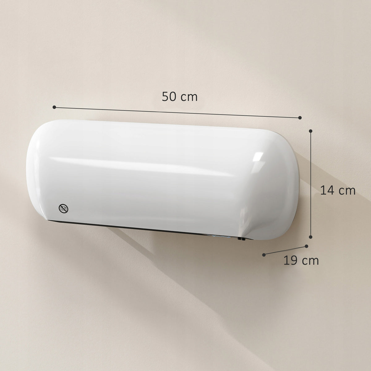 Wall Mounted Ceramic Fan HOMCOM 2KW with Fan 2 Power Levels Brand Homcom