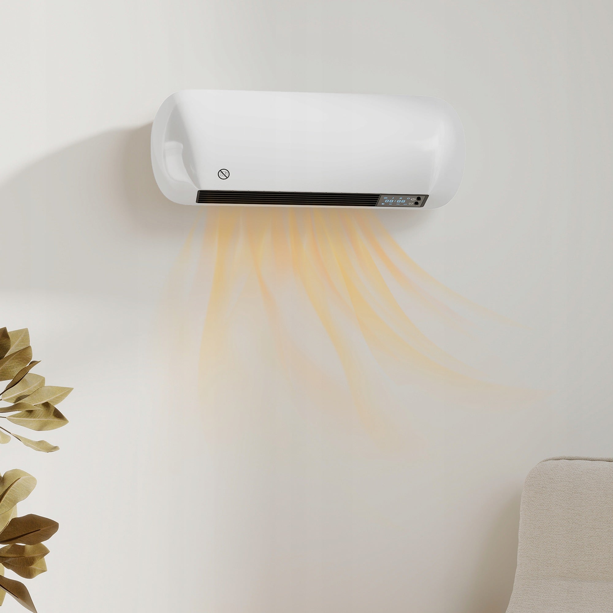Wall Mounted Ceramic Fan HOMCOM 2KW with Fan 2 Power Levels Packaging status original