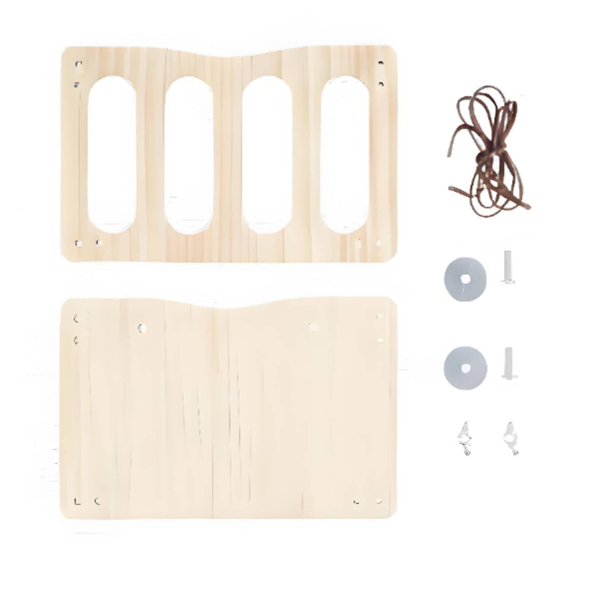 Wall Mounted Hay Feeder for Rabbits Guinea Pigs with Leather Straps Wooden