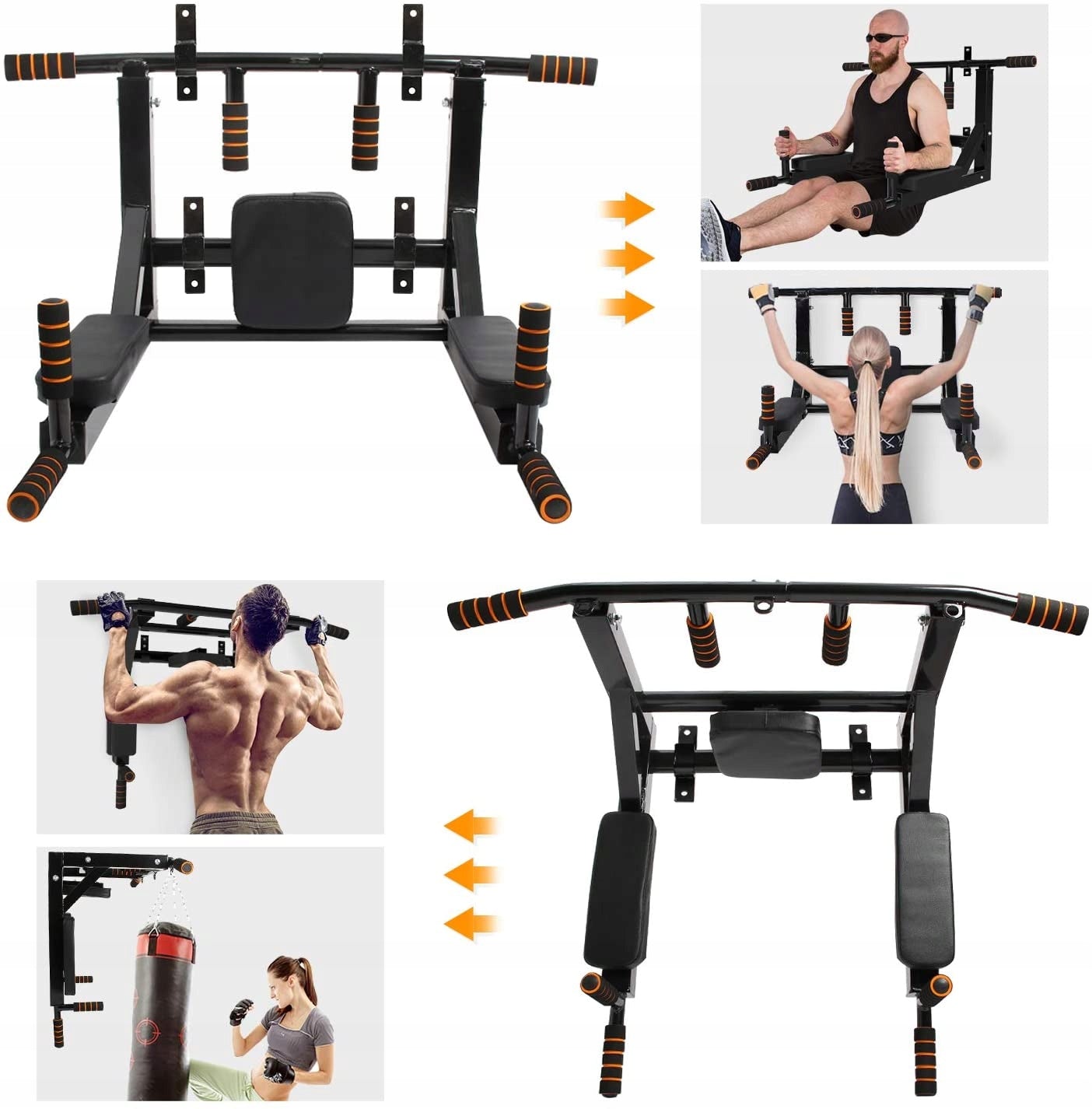 Wall Mounted Pull-Up Bar Steel Bag Holder Pro550 200Kg Fitness Brand Gotel