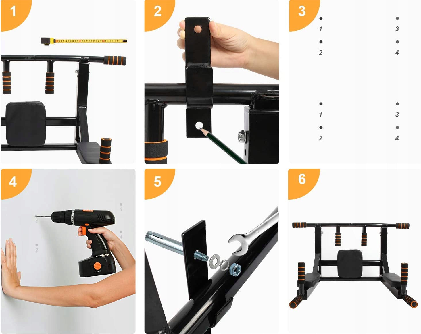 Wall Mounted Pull-Up Bar Steel Bag Holder Pro550 200Kg Fitness Kind bars