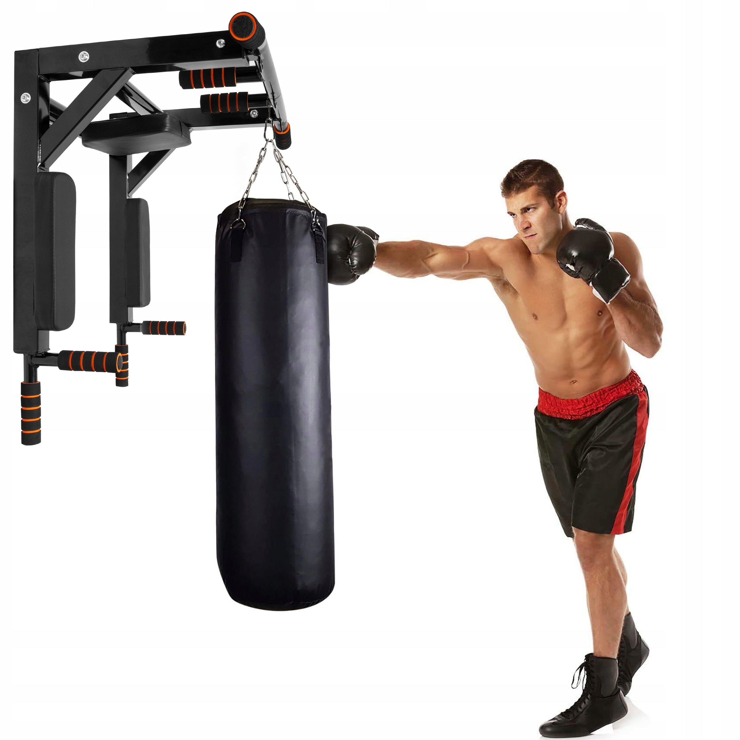 Wall Mounted Pull-Up Bar Steel Bag Holder Pro550 200Kg Fitness Model D3A