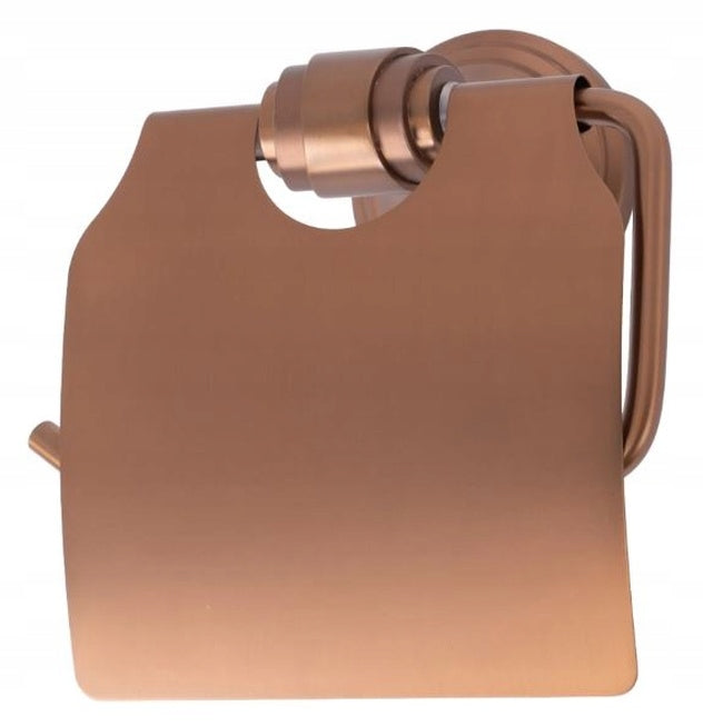 Wall Mounted Toilet Paper Holder With Flap Screwed Copper Brushed Brand Rea