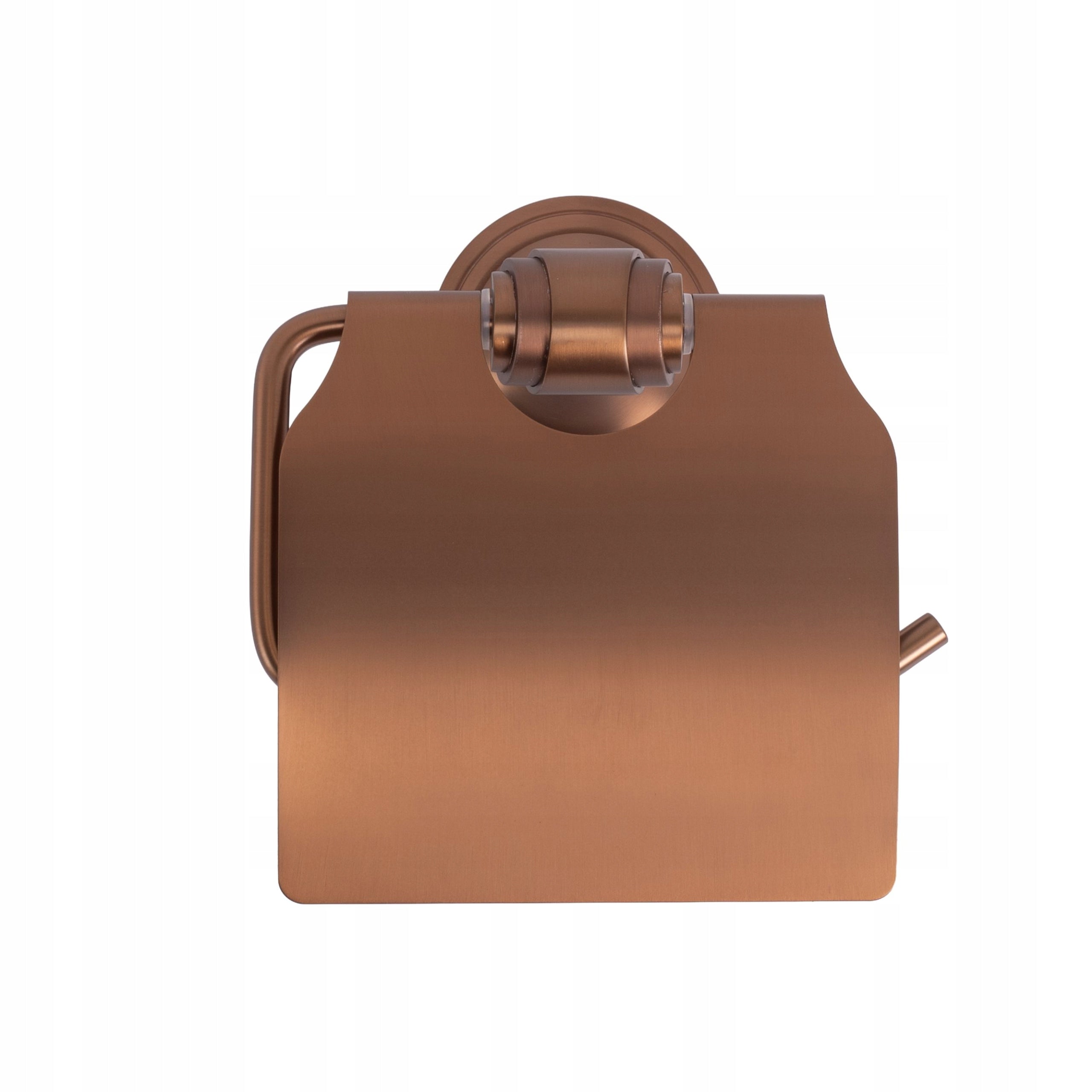 Wall Mounted Toilet Paper Holder With Flap Screwed Copper Brushed