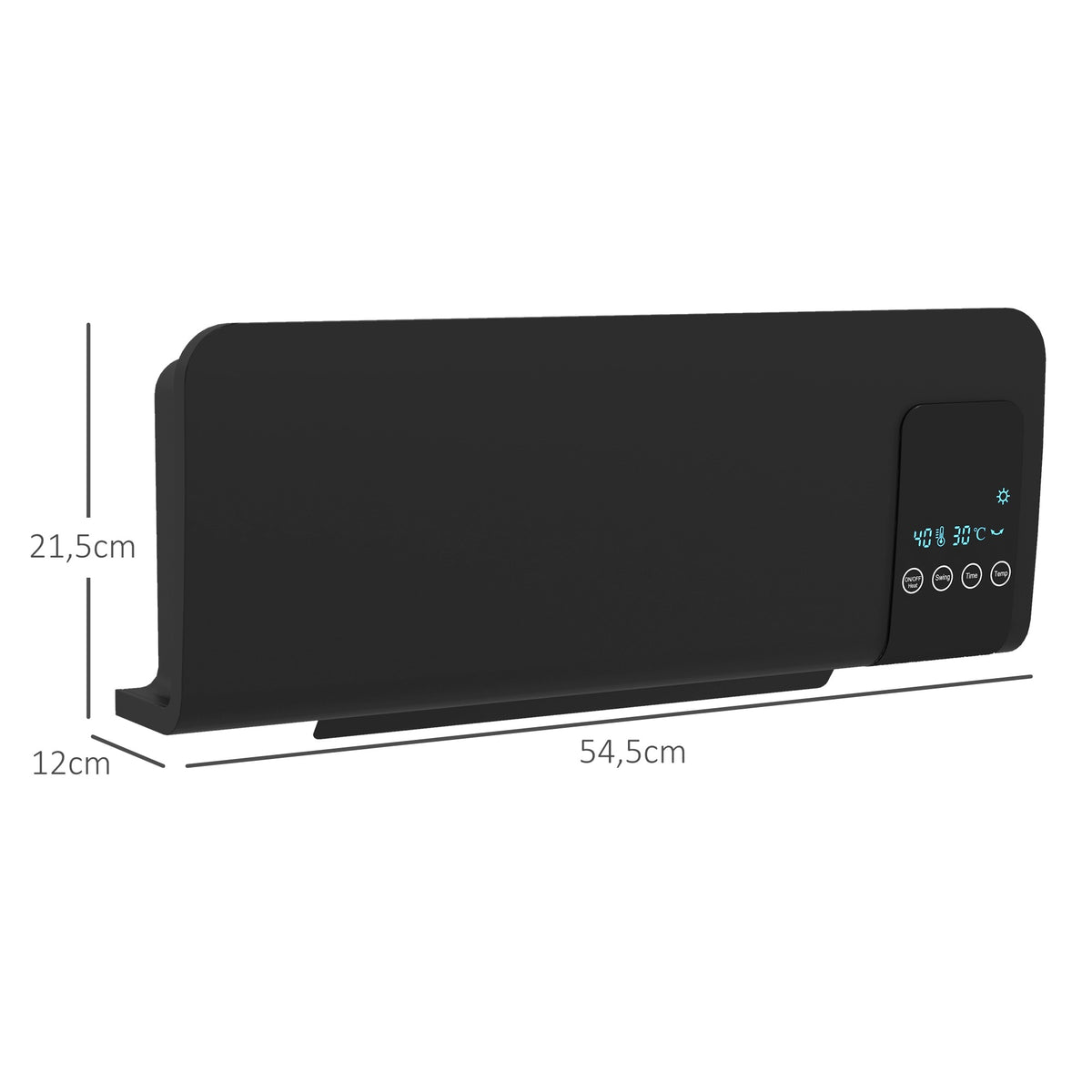 Wall fan 2000 W, ceramic radiator with remote control, black Brand Homcom