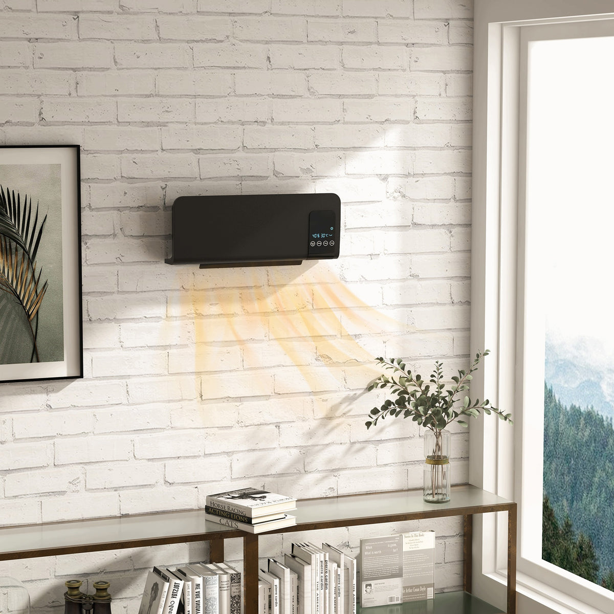 Wall fan 2000 W, ceramic radiator with remote control, black Packaging status original