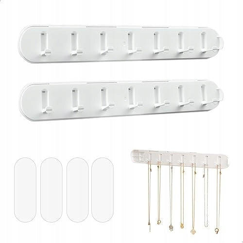 Wall hanger for retractable jewelry 7 hooks 61,7 cm