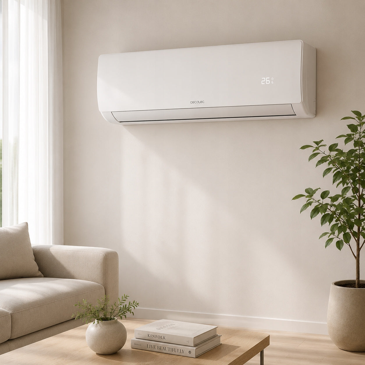 Wall-mounted air conditioner Cecotec AirClima 12000 5 Operating Modes 8 Speeds 25m² Model 12000