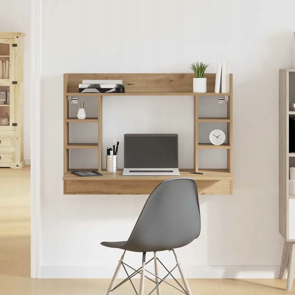 Wall mounted desk oak artisan 105 x 48 x 75 cm Furniture color artisan oak