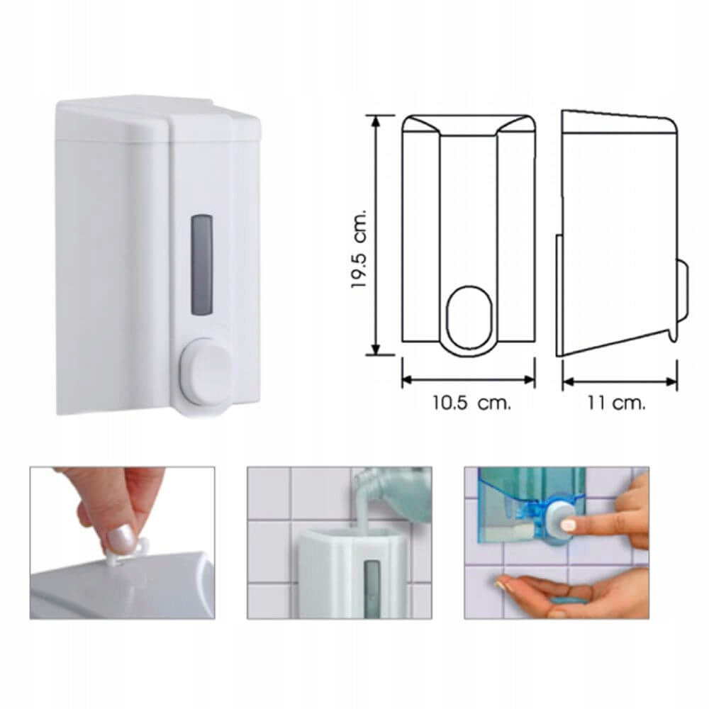 Wall-mounted soap dispenser 1000 ml white, refilling, refilling 1L EAN (GTIN) 5903867743286