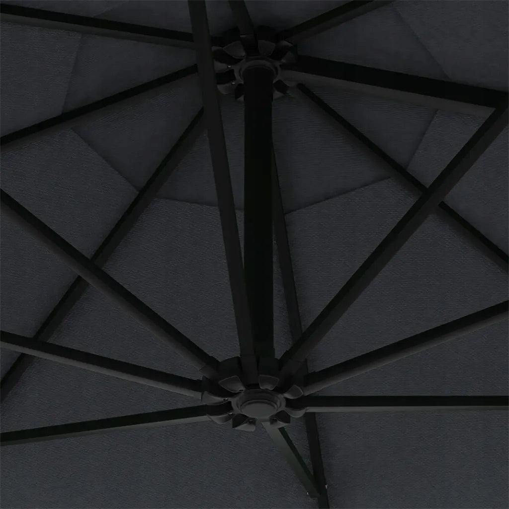 Wall umbrella on metal post, 300 cm, anthracite Product height 131 cm
