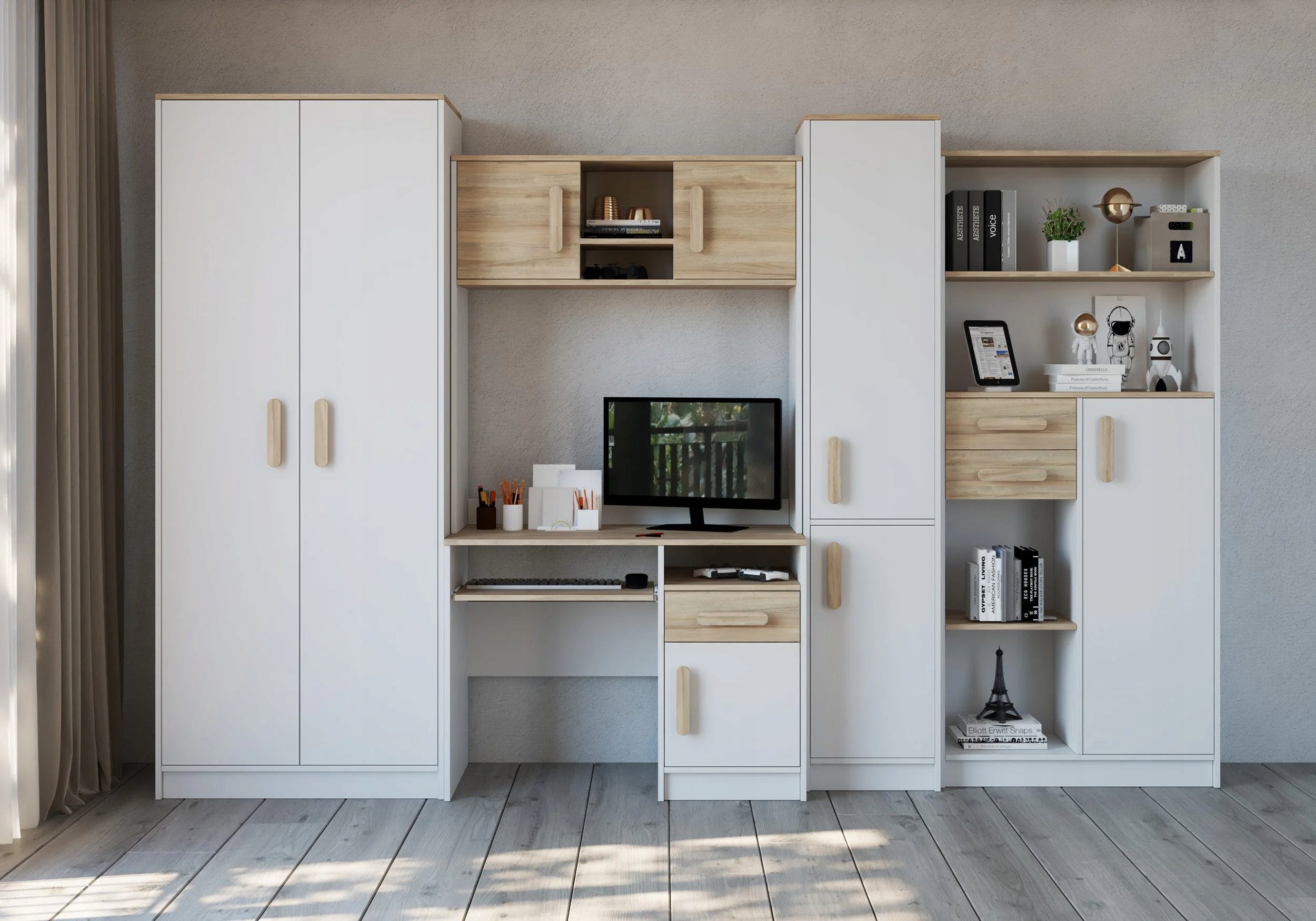 Wall unit set children's furniture youth MACIUŚ wardrobe desk PL+ Packaging status original