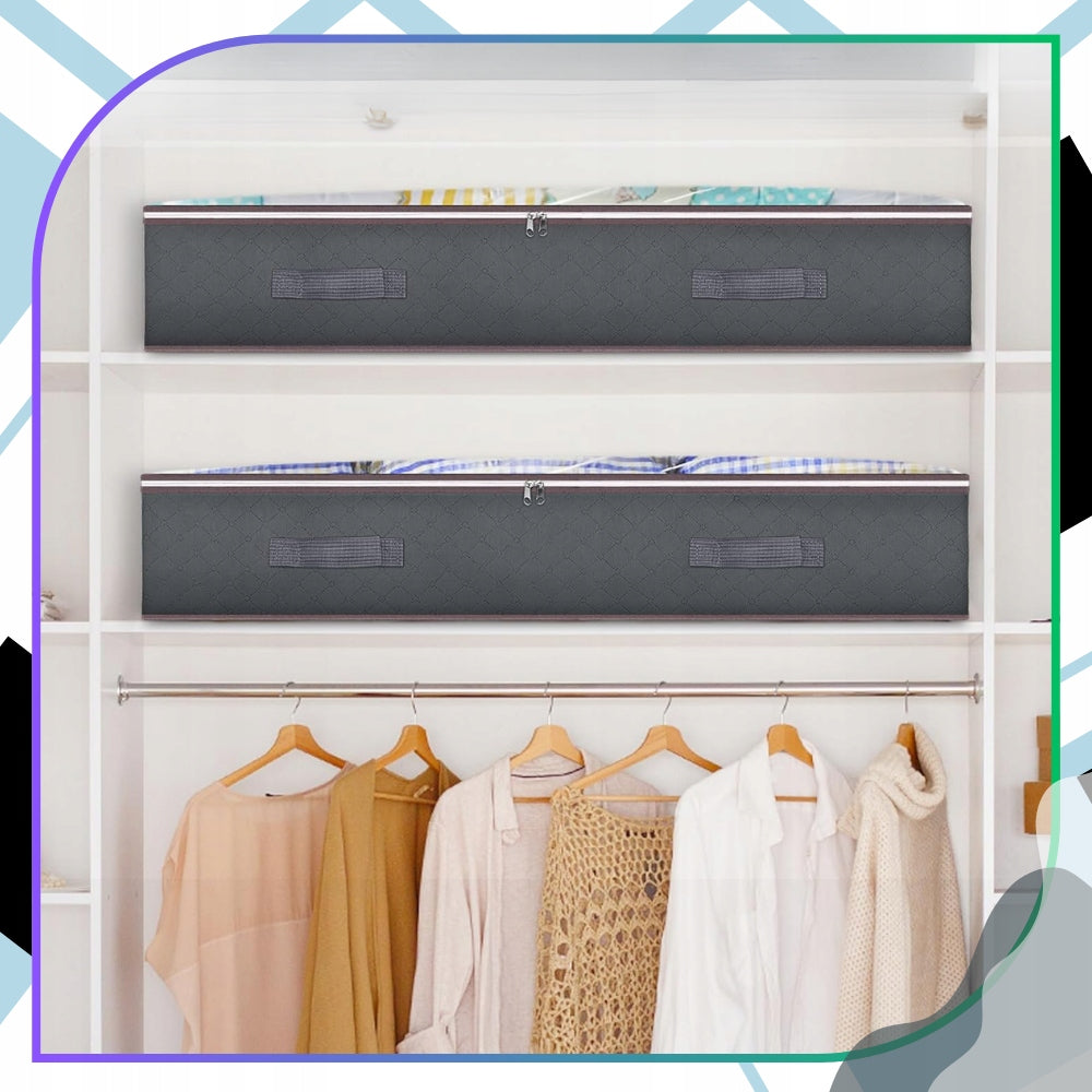 Wardrobe Drawer Organizer Set of 2pcs For Clothes Bedding Grey Protective Kind wardrobe organizer