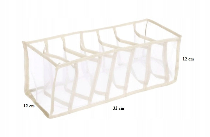 Wardrobe Organizer 11 Compartments for Underwear - White Color white