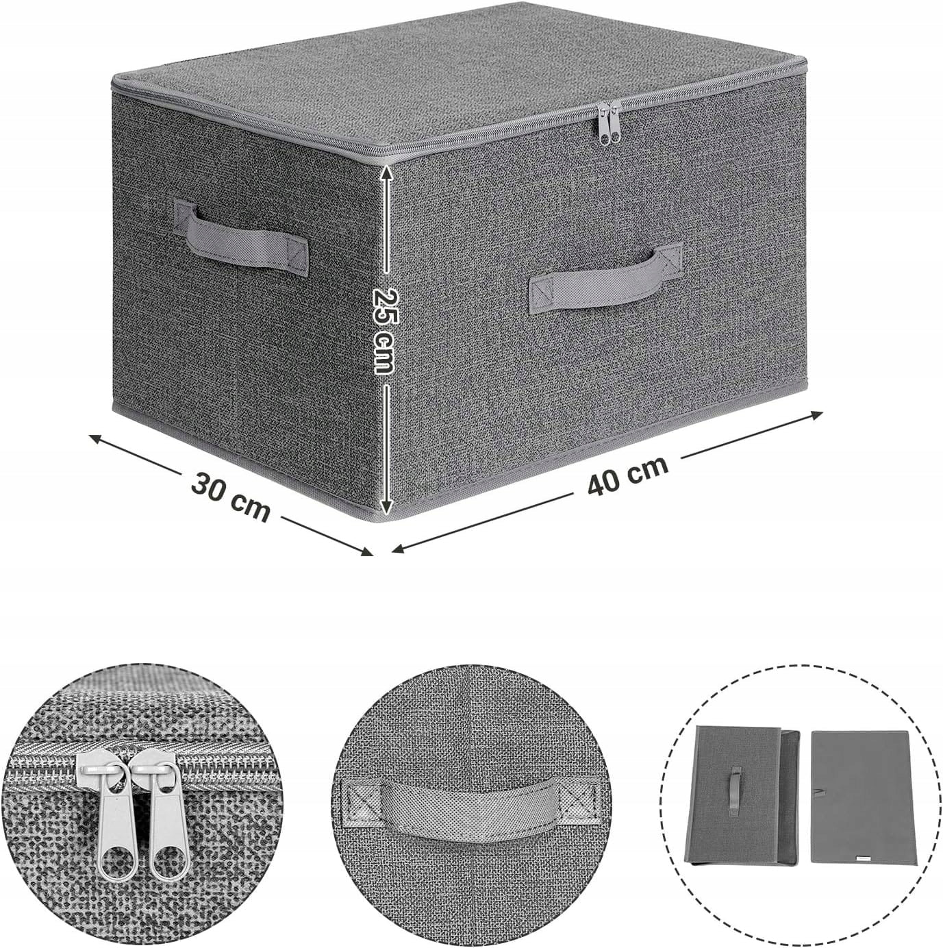 Wardrobe Organizer 3 Pcs 40x30x25 cm Lockable Clothes Boxes Bedding Kind wardrobe organizer