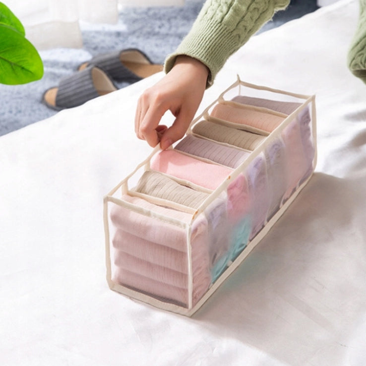 Wardrobe Organizer 7 Compartments for Underwear - White