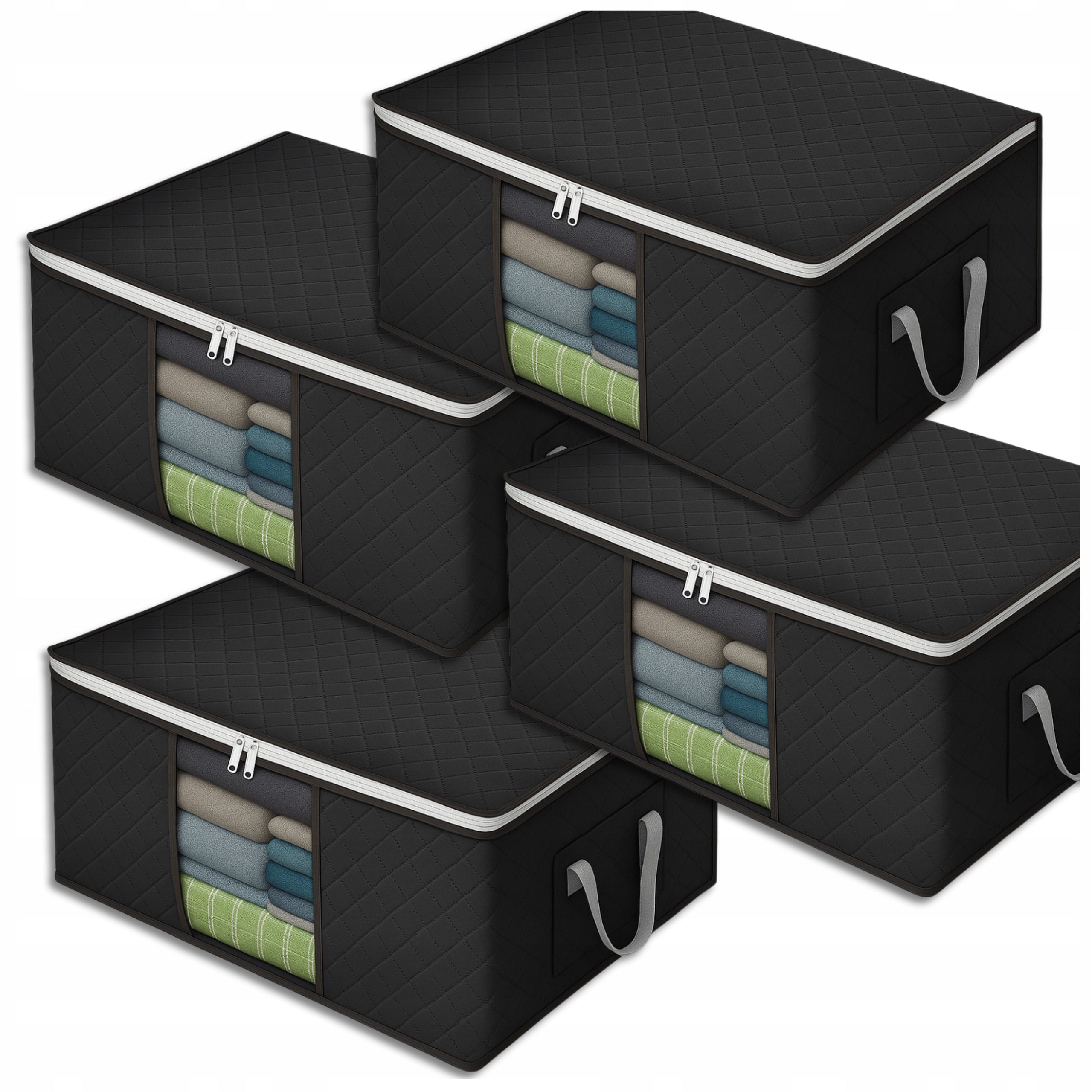 Wardrobe Organizer 90 L For Clothes Bedding Container Box Set of 4 Brand EdiBazzar