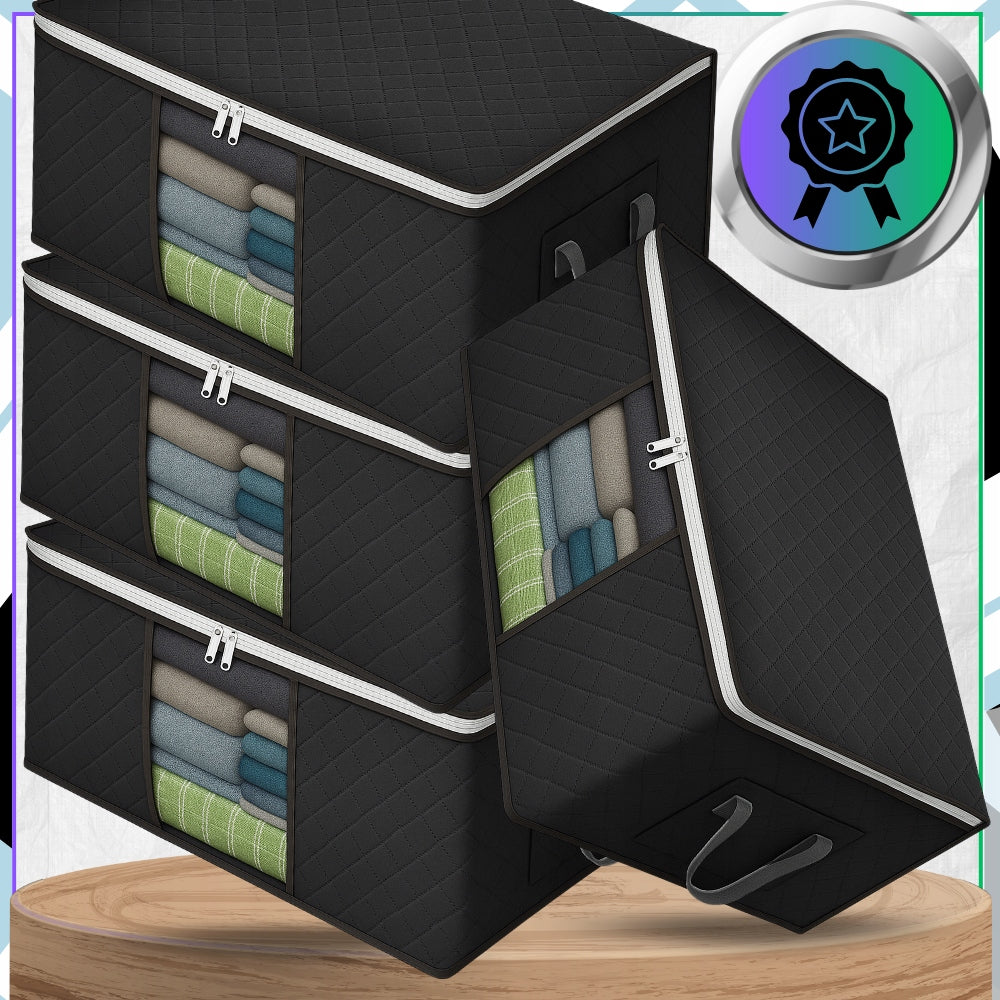 Wardrobe Organizer 90 L For Clothes Bedding Container Box Set of 4 Number of pieces 4 pcs