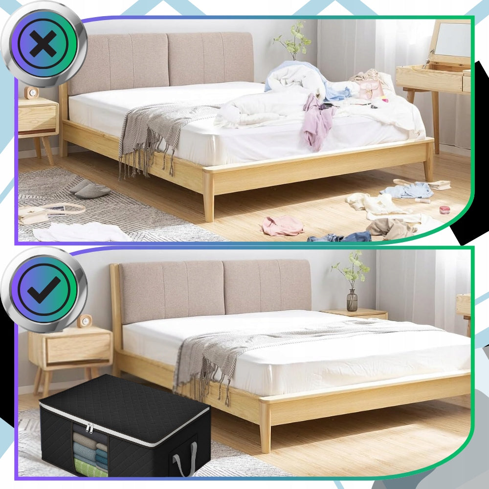 Wardrobe Organizer 90 L For Clothes Bedding Container Box Set of 4 Product width 40 cm