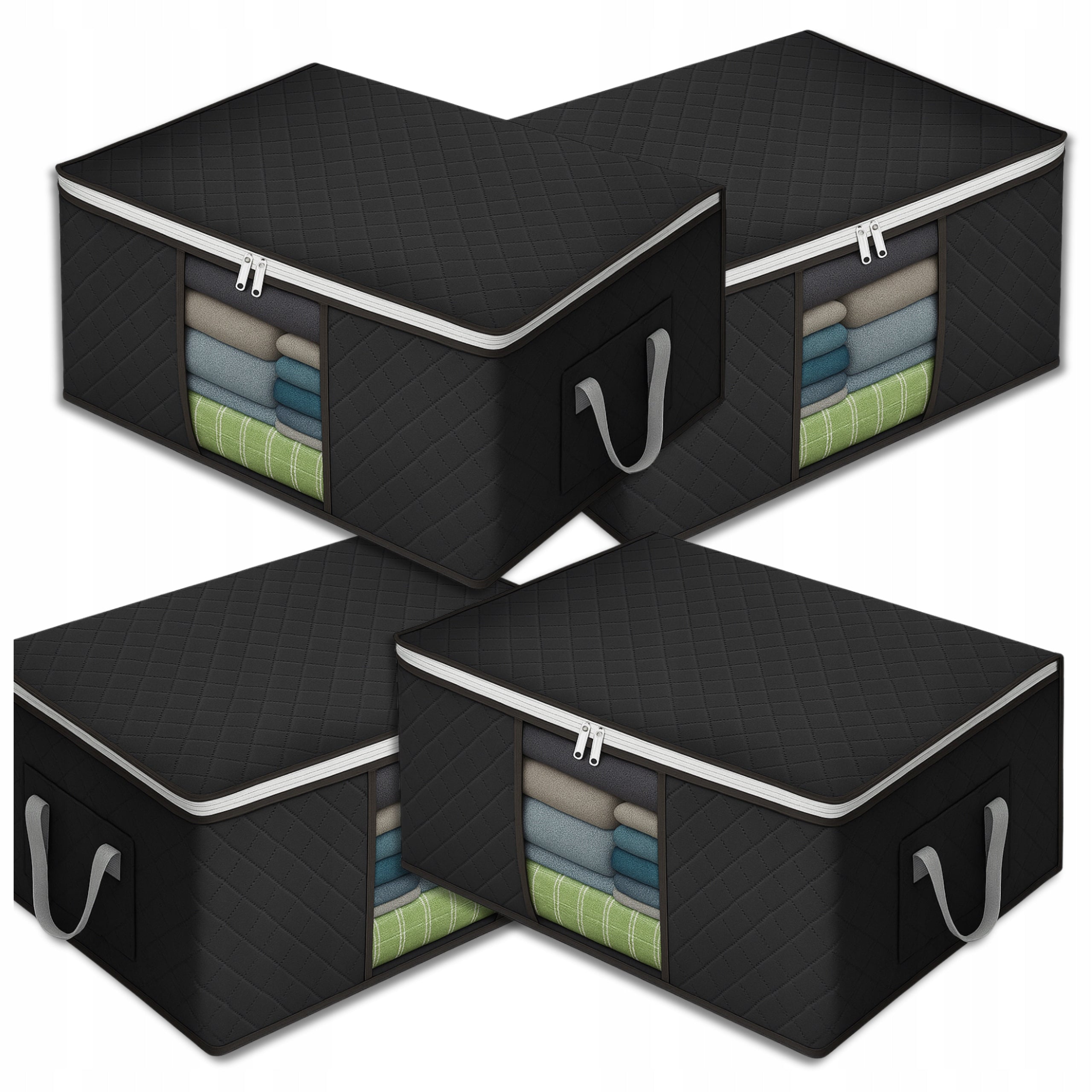 Wardrobe Organizer 90 L For Clothes Bedding Container Box Set of 4
