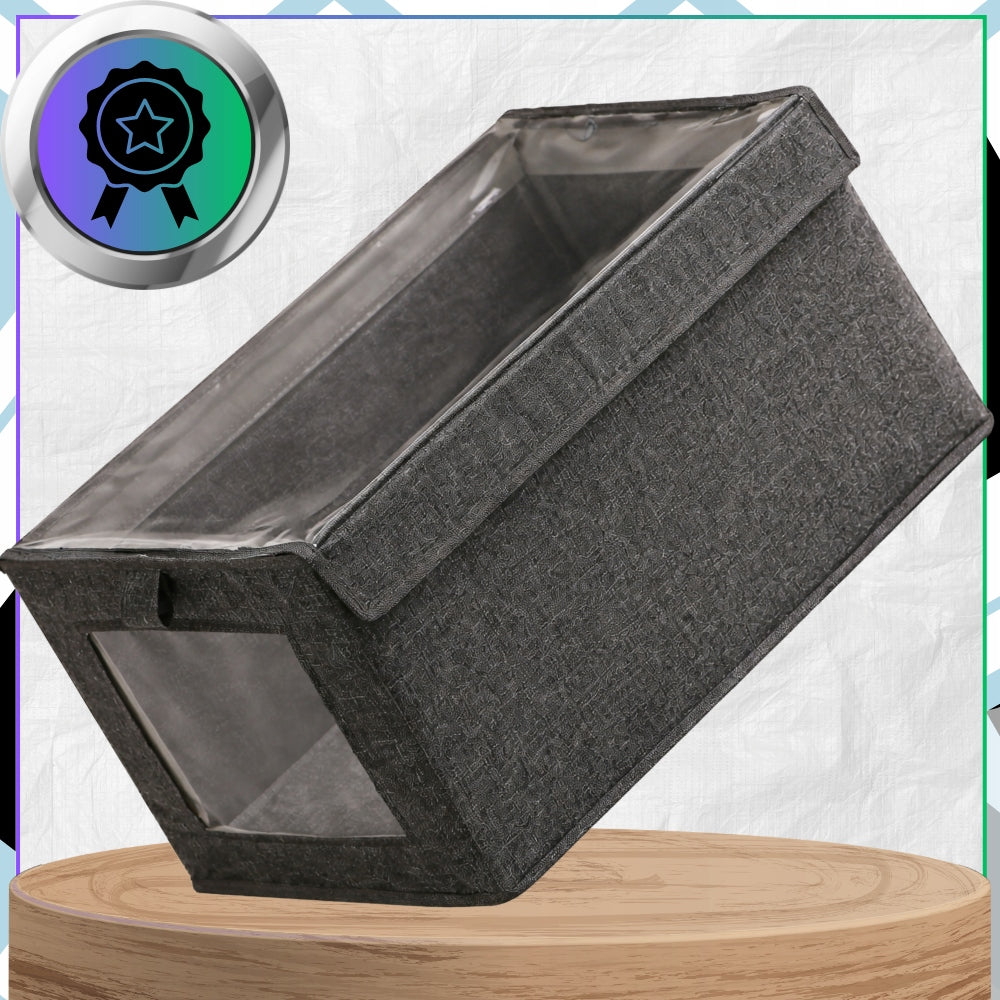 Wardrobe Organizer Textile Clothes Container with Lid 40x25x20 Grey Number of pieces 1 pcs