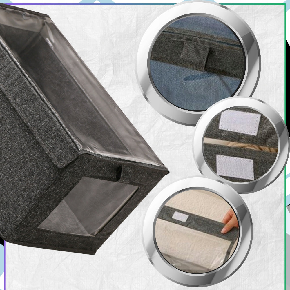Wardrobe Organizer Textile Clothes Container with Lid 40x25x20 Grey Product width 25 cm
