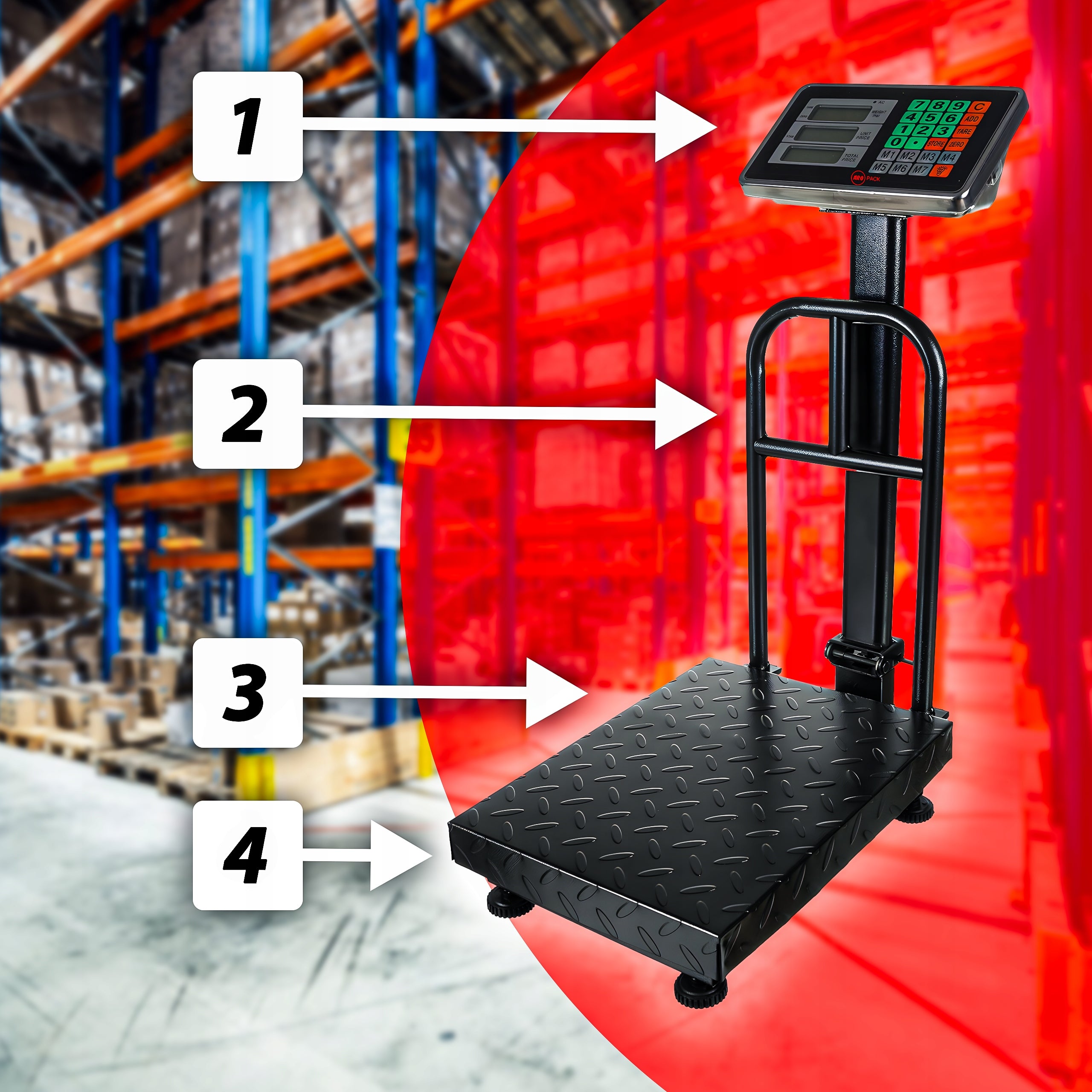 Warehouse Scale Industrial Platform Electronic 150 kg Steel ARO Manufacturer code ARO-E1259
