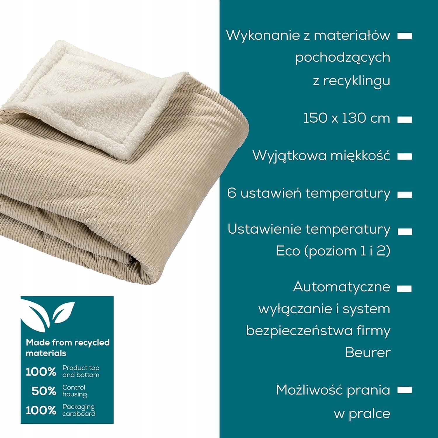 Warming Blanket Beurer Hd 80 180 Cm For 130 Cm Beige Medical device no
