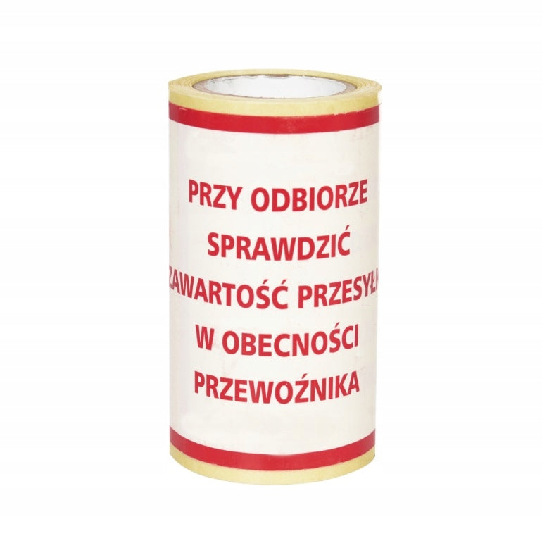 Warning label stickers CHECK CONTENTS 100mm/100m x100pcs