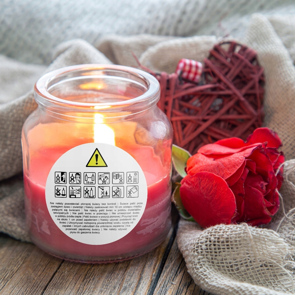 Warning stickers CANDLES PICTOGRAMS candle hand made crafts 48 pcs Packaging status original