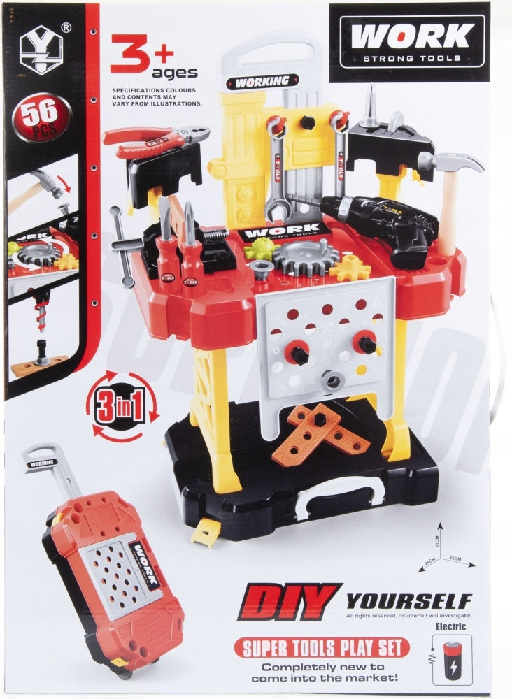 Spielzeug-Werkzeugset - Werkstatt - Koffer 3in1 