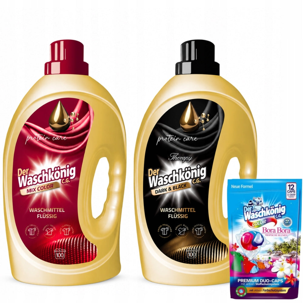 Waschkonig Liquid for Washing Colored and Dark Fabrics 100 Washes 3Lx2 Set