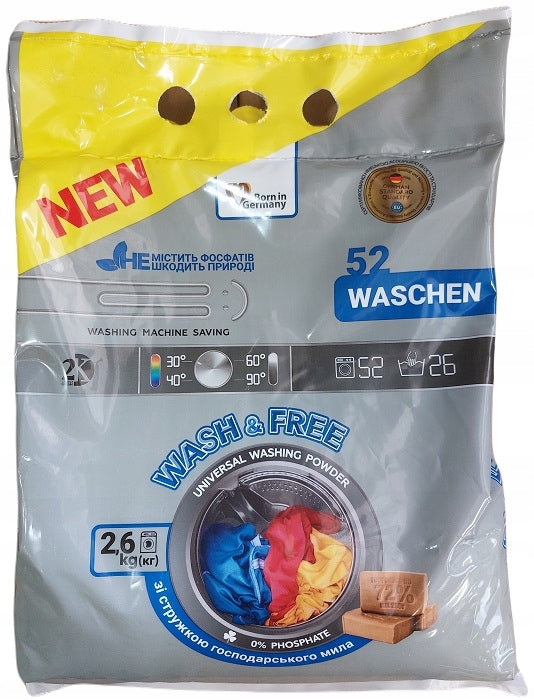 Wash&Free Universal Washing Powder - 2,6 kg Brand Wash & Free