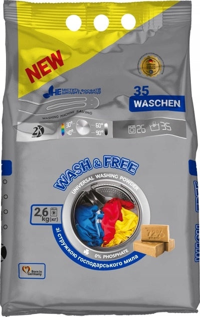 Wash&Free Universal Washing Powder - 2,6 kg