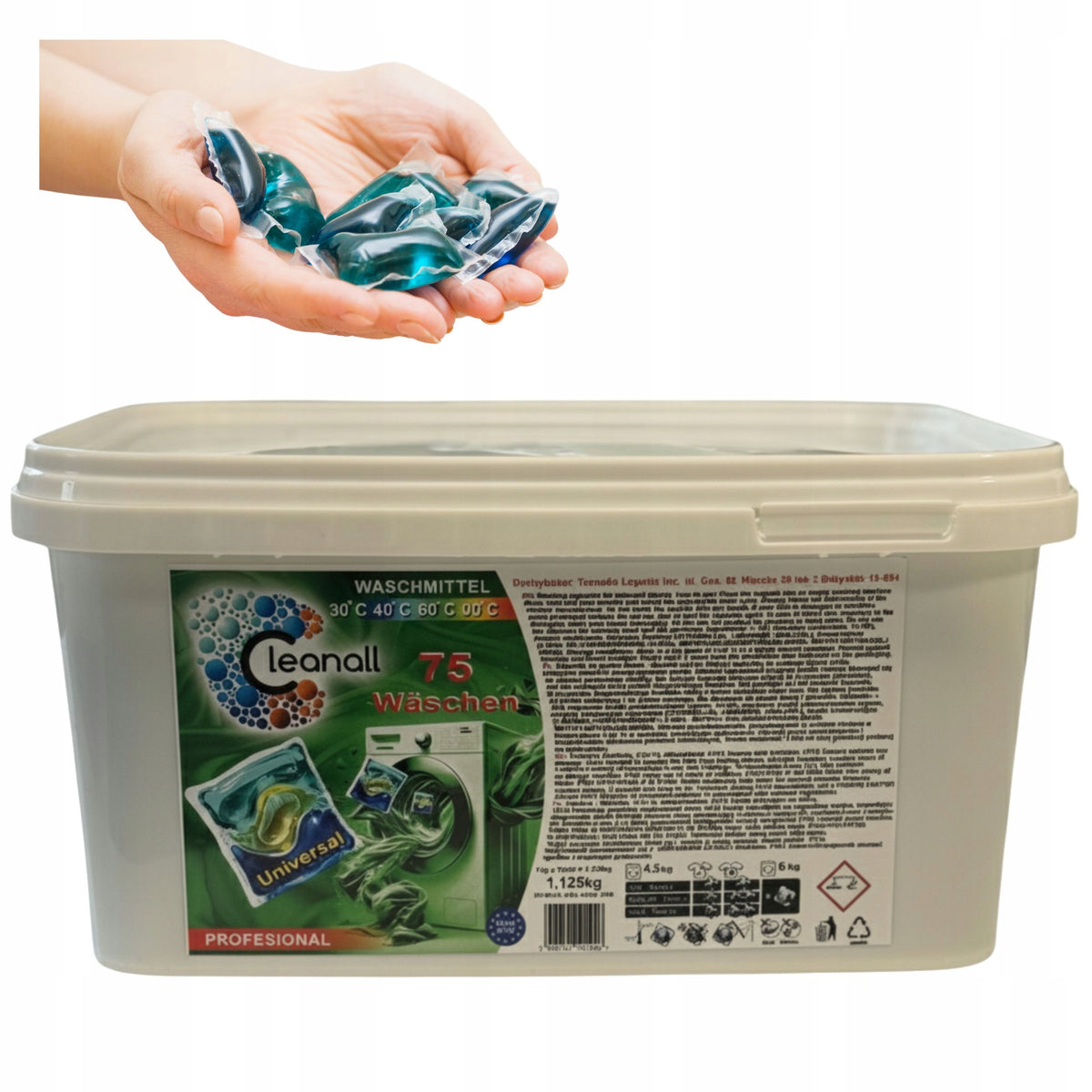 Washing Capsules Universal PREMIUM CLEANALL 75 pcs High Quality Germany