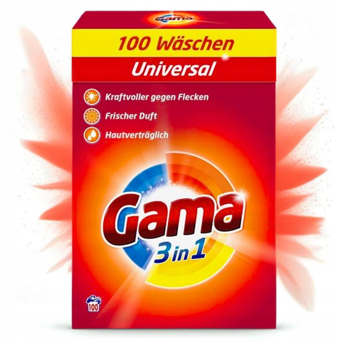 Washing Powder GAMA Universal 6kg 100 Washes Strong Effective BOX Manufacturer code blusun